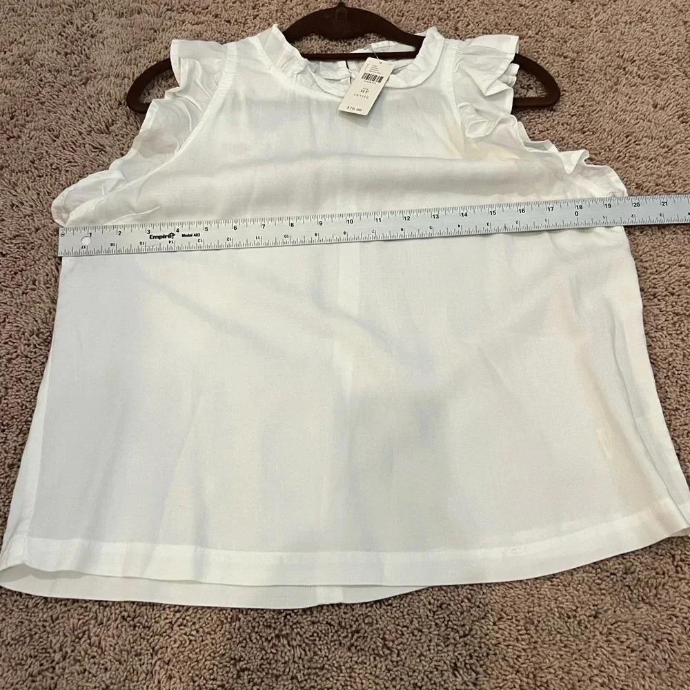 NWT new Anthropologie cloth & stone white ruffled tank sleeveless top MP medium - Picture 15 of 16